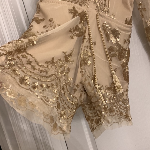 Gold Sequin Romper - Picture 6 of 9